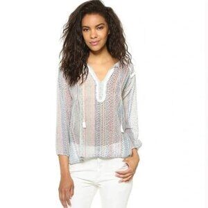 Antik Batik Cabana Voile Watercolor Blouse Sz 36 XS